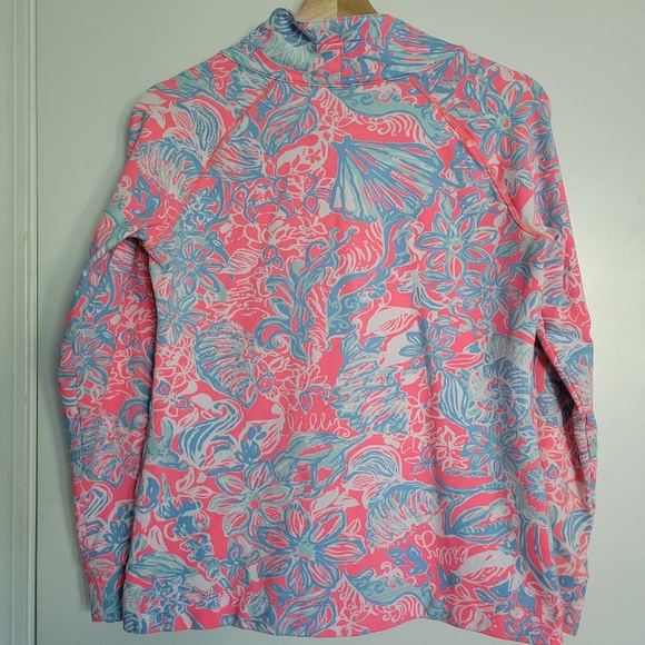 Lilly Pulitzer Skipper Popover Quarter Zip Pink Blue SMALL - Picture 7 of 7